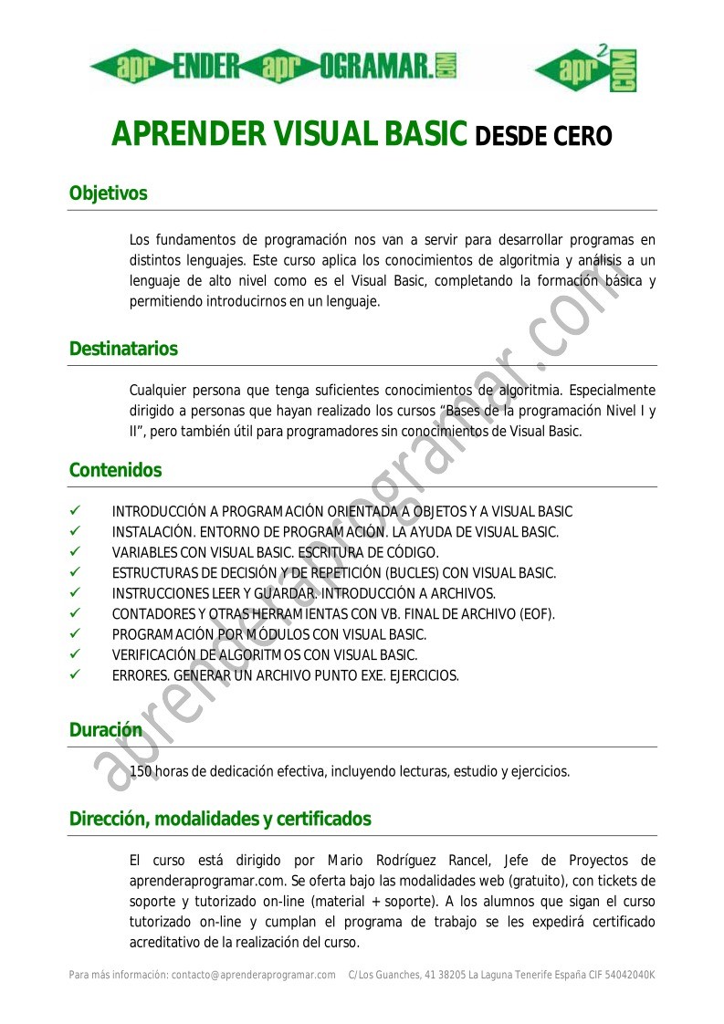 Imágen de pdf Aprender Visual Basic .NET desde cero